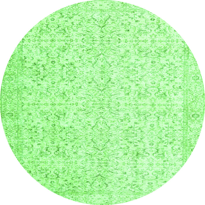 Square Persian Green Traditional Rug, tr3581grn