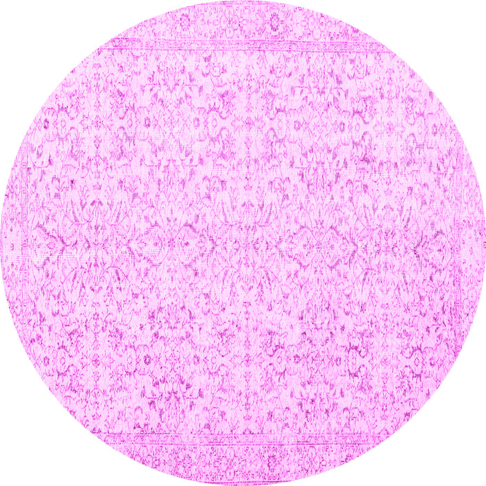 Round Persian Pink Traditional Rug, tr3581pnk