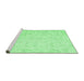 Sideview of Machine Washable Persian Emerald Green Traditional Area Rugs, wshtr3581emgrn