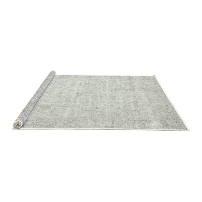 Sideview of Machine Washable Traditional Pale Silver Gray Rug, wshtr3582