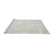 Sideview of Machine Washable Traditional Pale Silver Gray Rug, wshtr3582