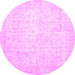 Round Persian Pink Traditional Rug, tr3582pnk