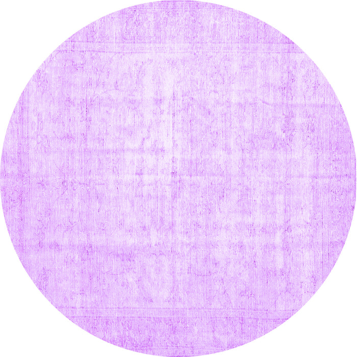 Round Machine Washable Persian Purple Traditional Area Rugs, wshtr3582pur