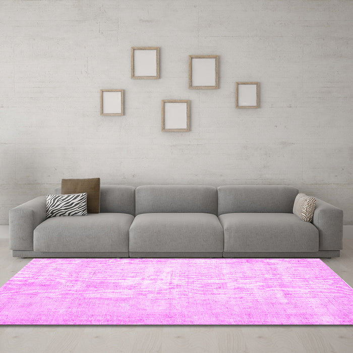 Machine Washable Persian Pink Traditional Rug in a Living Room, wshtr3582pnk