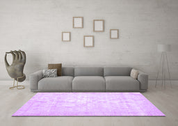 Machine Washable Persian Purple Traditional Area Rugs in a Living Room, wshtr3582pur