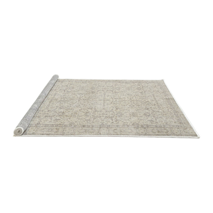 Sideview of Machine Washable Traditional Tan Brown Rug, wshtr3583
