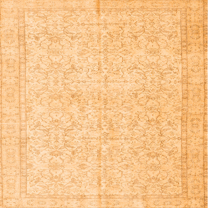 Round Machine Washable Persian Orange Traditional Area Rugs, wshtr3583org