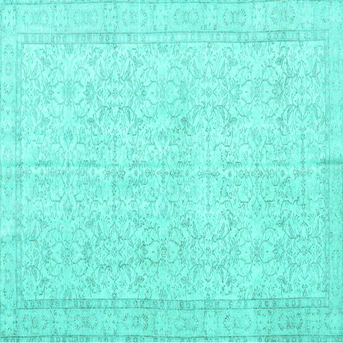 Square Persian Turquoise Traditional Rug, tr3583turq