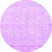 Round Persian Purple Traditional Rug, tr3583pur