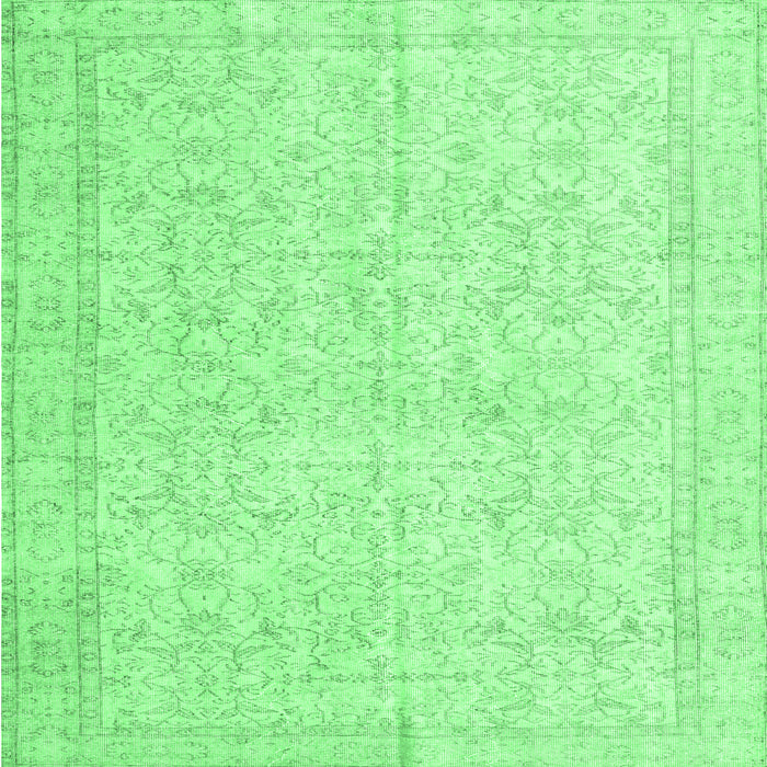 Square Persian Emerald Green Traditional Rug, tr3583emgrn