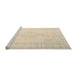 Sideview of Machine Washable Traditional Deep Peach Orange Rug, wshtr3584