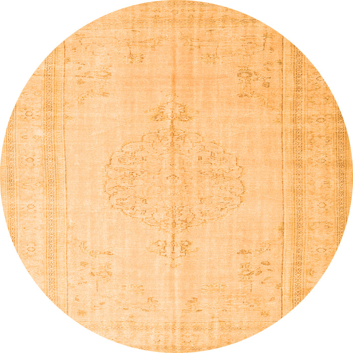 Square Persian Orange Traditional Rug, tr3584org