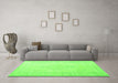 Machine Washable Persian Green Traditional Area Rugs in a Living Room,, wshtr3584grn