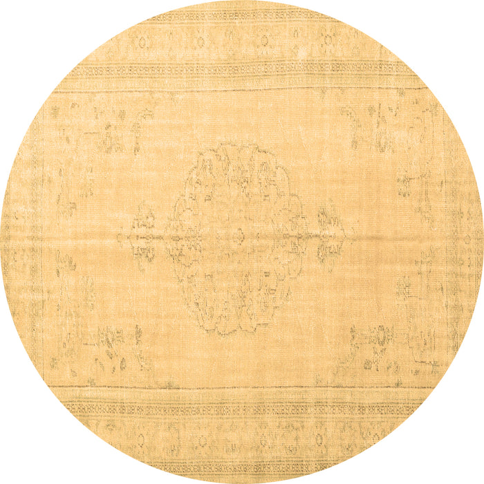 Round Persian Brown Traditional Rug, tr3584brn