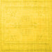 Square Persian Yellow Traditional Rug, tr3584yw