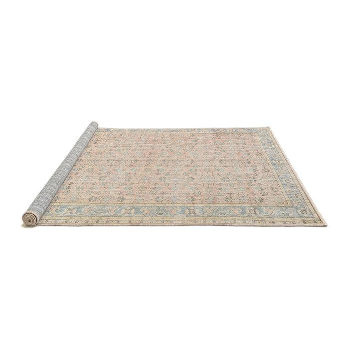 Sideview of Machine Washable Traditional Light Orange Rug, wshtr3585
