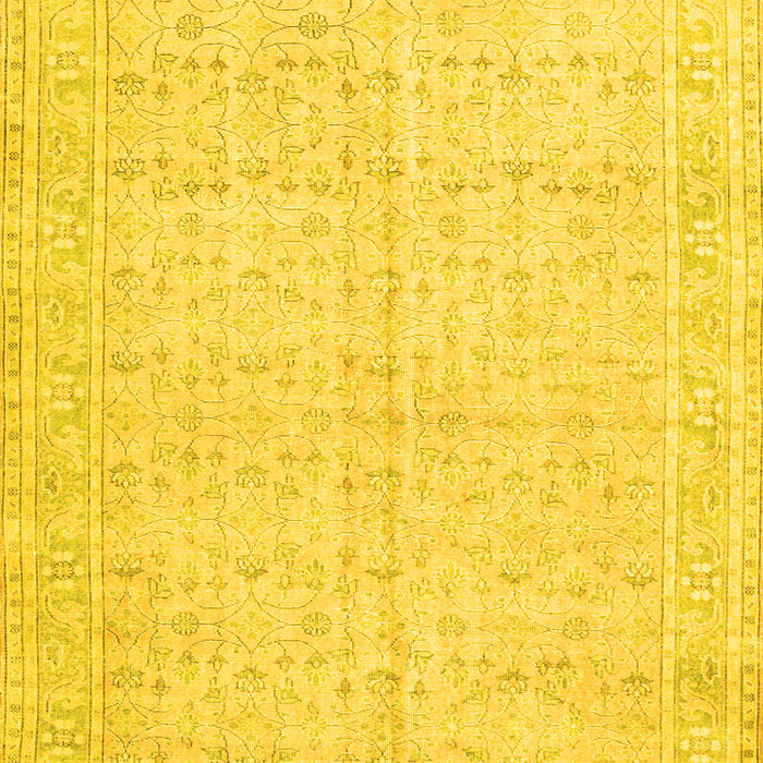 Machine Washable Persian Yellow Traditional Rug, wshtr3585yw