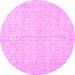 Round Persian Pink Traditional Rug, tr3585pnk