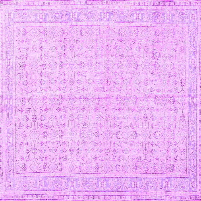 Square Machine Washable Persian Purple Traditional Area Rugs, wshtr3585pur