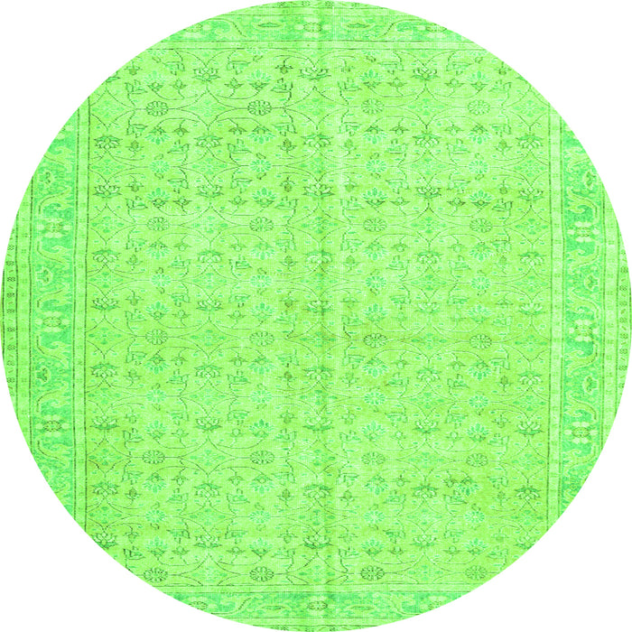Square Persian Green Traditional Rug, tr3585grn