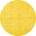 Round Persian Yellow Traditional Rug, tr3585yw