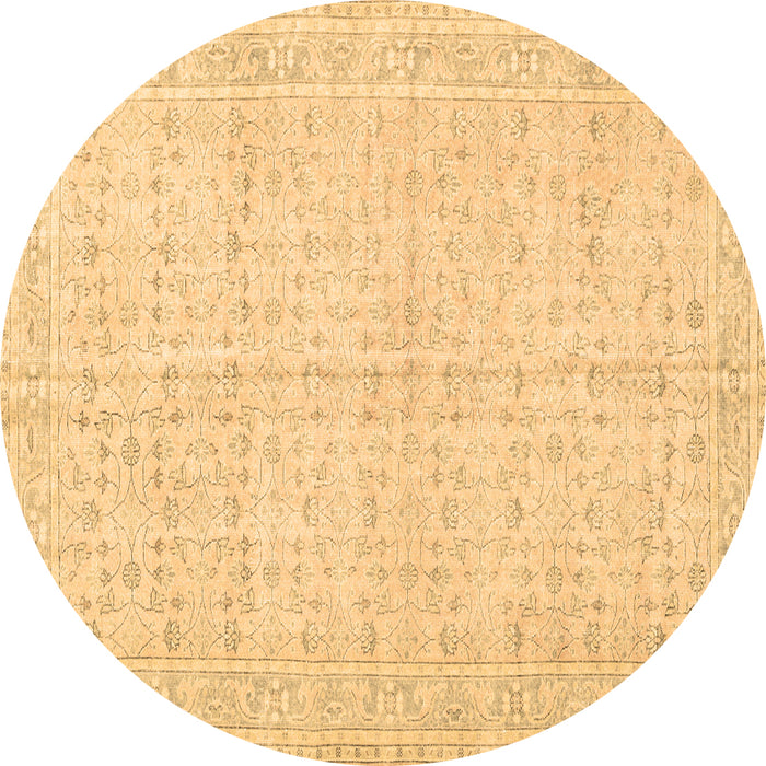 Round Machine Washable Persian Brown Traditional Rug, wshtr3585brn