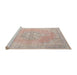 Sideview of Machine Washable Traditional Light Copper Gold Rug, wshtr3586