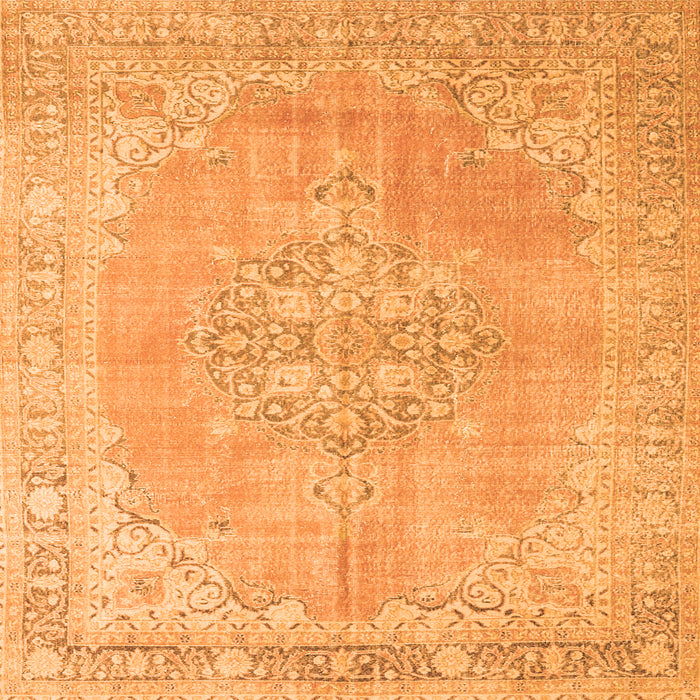 Serging Thickness of Medallion Orange Traditional Rug, tr3586org
