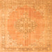 Serging Thickness of Medallion Orange Traditional Rug, tr3586org