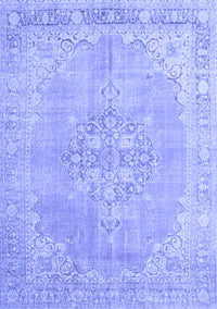 Medallion Blue Traditional Rug, tr3586blu