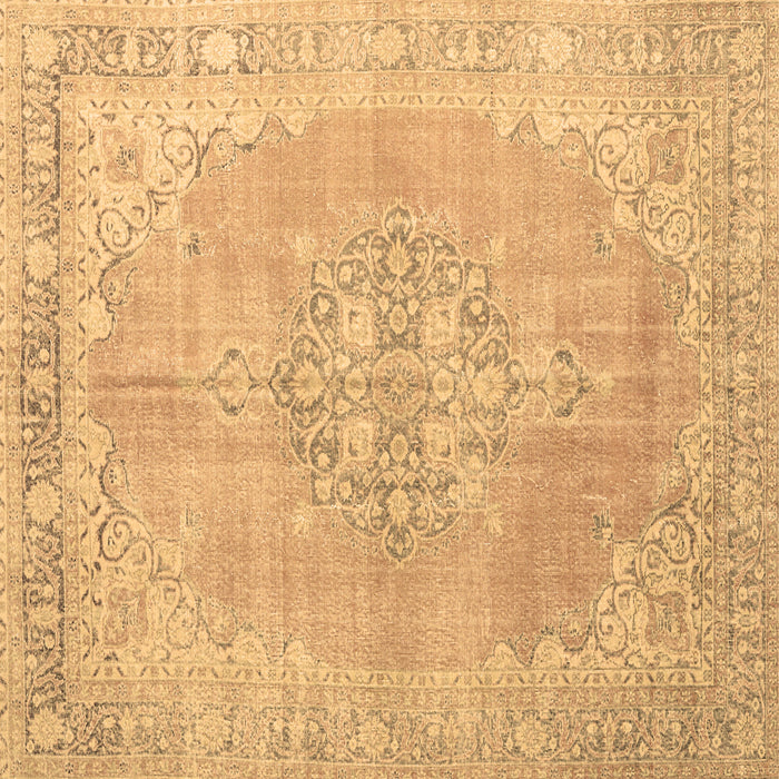 Square Medallion Brown Traditional Rug, tr3586brn