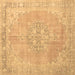 Square Medallion Brown Traditional Rug, tr3586brn