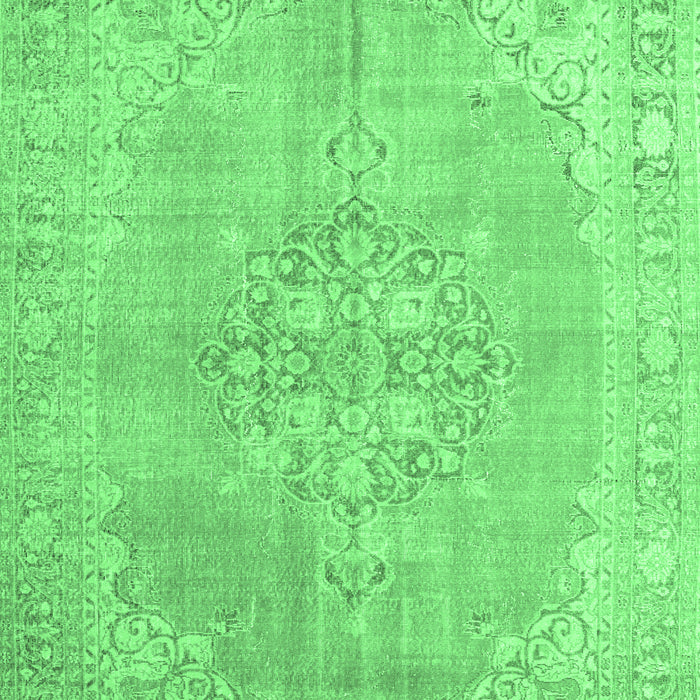 Machine Washable Medallion Emerald Green Traditional Area Rugs, wshtr3586emgrn