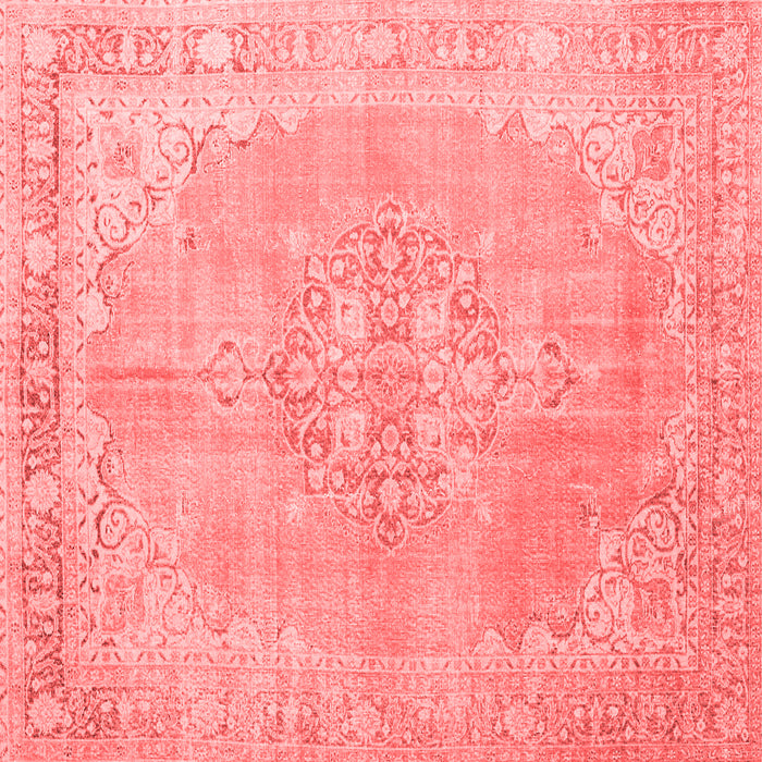 Machine Washable Medallion Red Traditional Rug, wshtr3586red