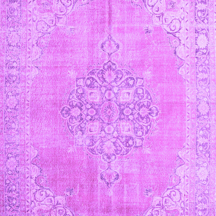 Machine Washable Medallion Purple Traditional Area Rugs, wshtr3586pur