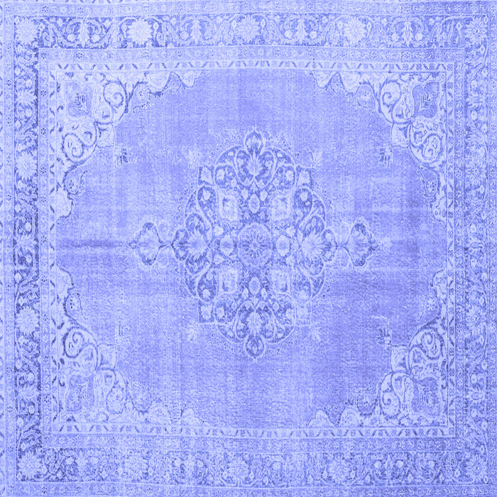 Square Medallion Blue Traditional Rug, tr3586blu