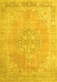 Medallion Yellow Traditional Rug, tr3586yw