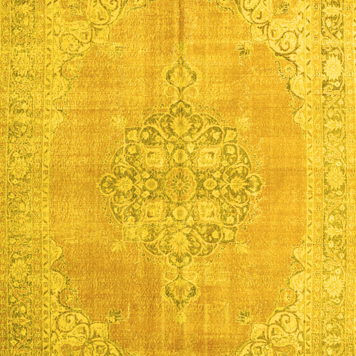 Medallion Yellow Traditional Rug, tr3586yw
