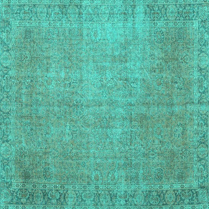 Square Machine Washable Persian Turquoise Traditional Area Rugs, wshtr3587turq
