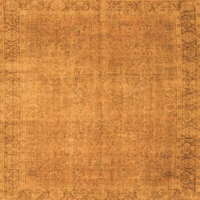 Round Machine Washable Persian Orange Traditional Area Rugs, wshtr3587org