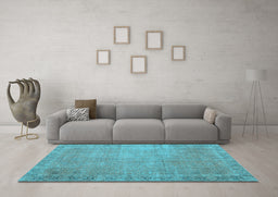 Machine Washable Persian Light Blue Traditional Rug in a Living Room, wshtr3587lblu