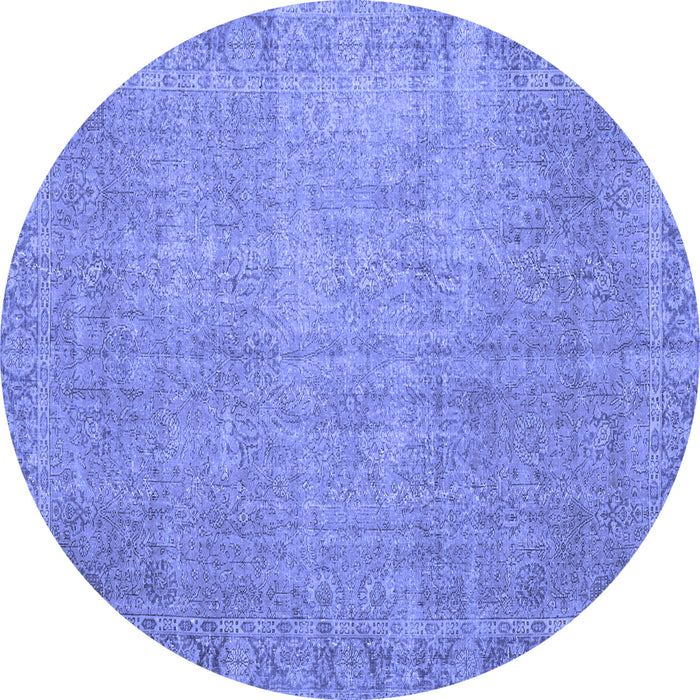Round Persian Blue Traditional Rug, tr3587blu