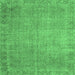 Square Persian Emerald Green Traditional Rug, tr3587emgrn