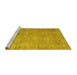 Sideview of Machine Washable Persian Yellow Traditional Rug, wshtr3587yw