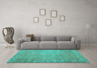 Machine Washable Persian Turquoise Traditional Rug, wshtr3587turq