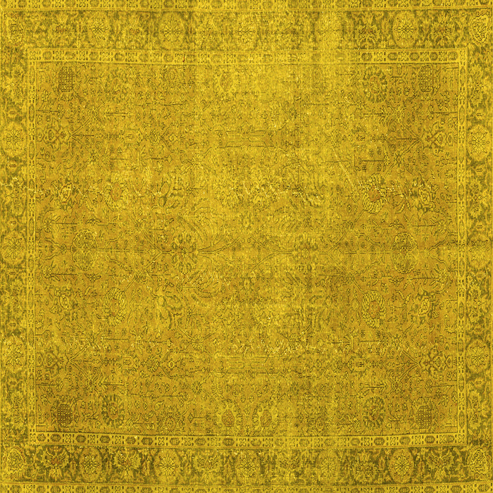 Square Persian Yellow Traditional Rug, tr3587yw