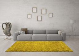 Machine Washable Persian Yellow Traditional Rug in a Living Room, wshtr3587yw