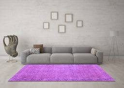 Machine Washable Persian Purple Traditional Area Rugs in a Living Room, wshtr3587pur