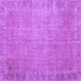 Square Machine Washable Persian Purple Traditional Area Rugs, wshtr3587pur