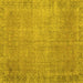 Square Machine Washable Persian Yellow Traditional Rug, wshtr3587yw